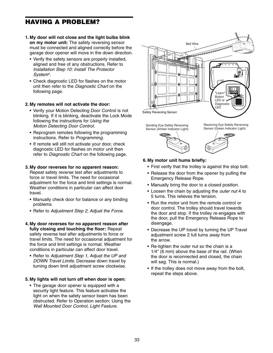 Having a problem | Chamberlain POWER DRIVE PD752D User Manual | Page 33 / 40