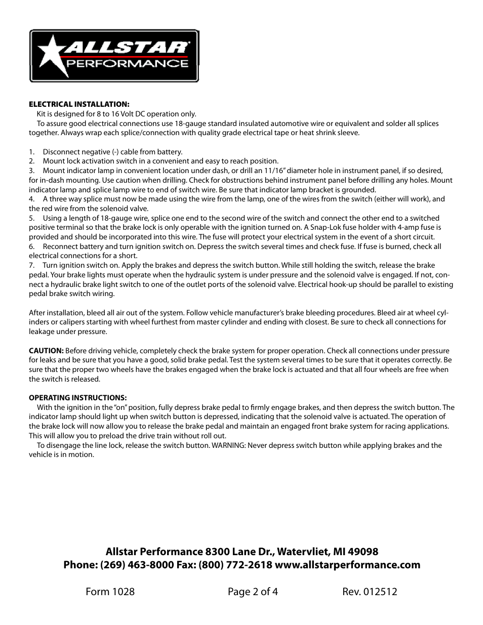 Allstar Performance ALL48016 User Manual | Page 2 / 4