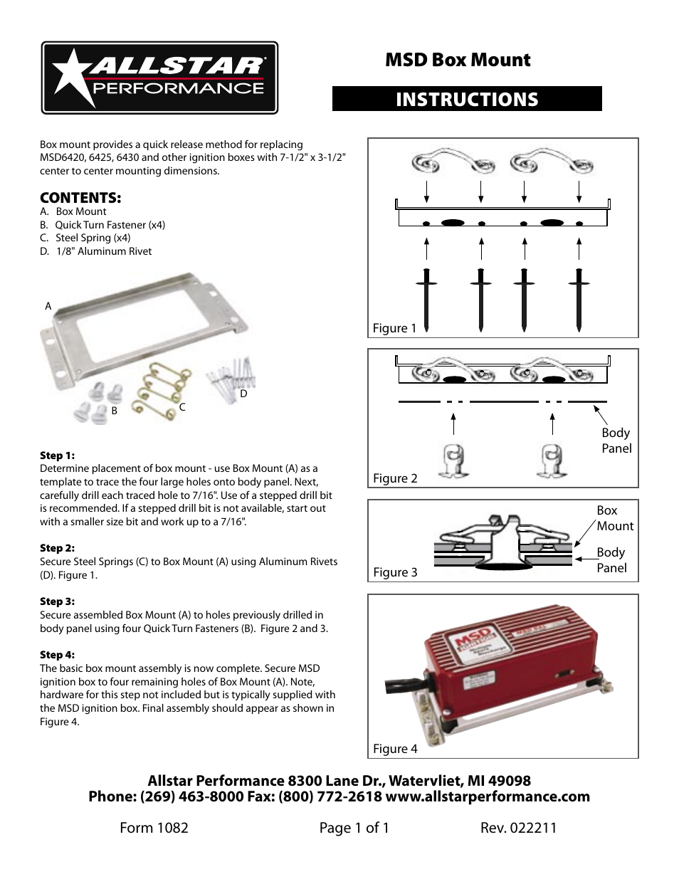 Allstar Performance ALL81330 User Manual | 1 page