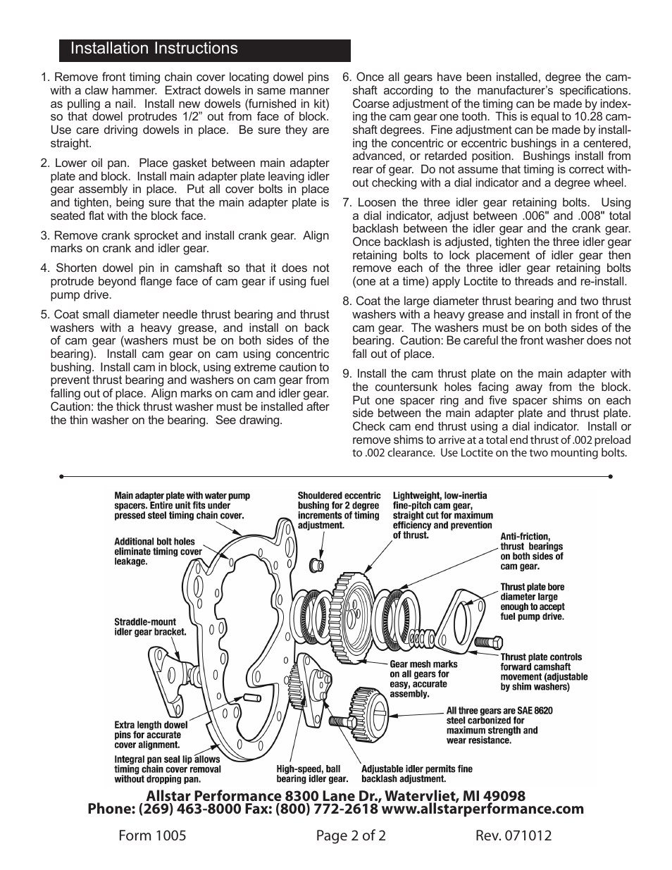 Installation instructions | Allstar Performance ALL90000 User Manual | Page 2 / 2