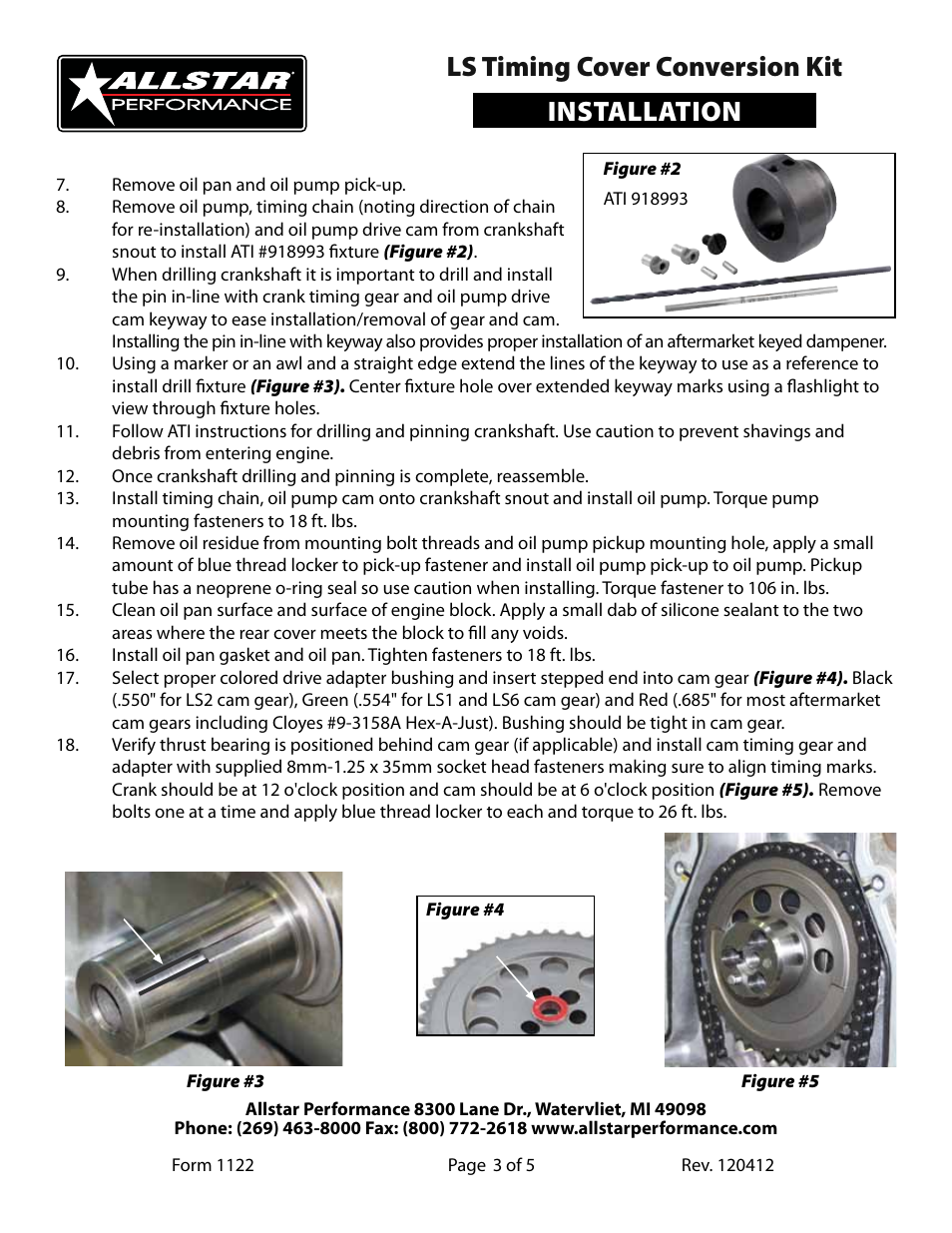 Installation ls timing cover conversion kit | Allstar Performance ALL90090 User Manual | Page 3 / 5