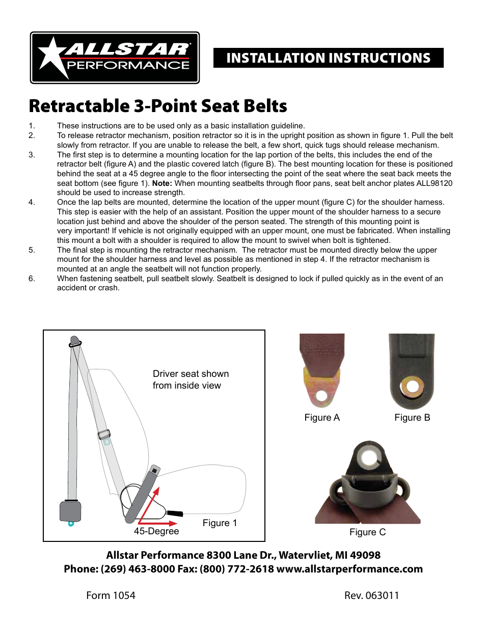 Allstar Performance ALL98115-118 User Manual | 1 page