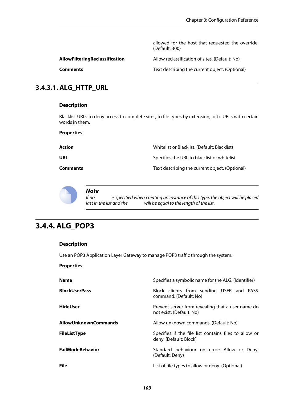 Alg_http_url, Alg_pop3 | Amer Networks E5 CLI User Manual | Page 103 / 290