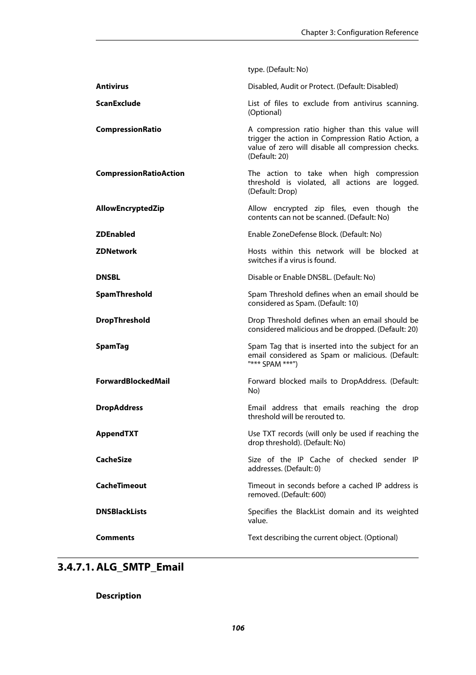 Alg_smtp_email | Amer Networks E5 CLI User Manual | Page 106 / 290