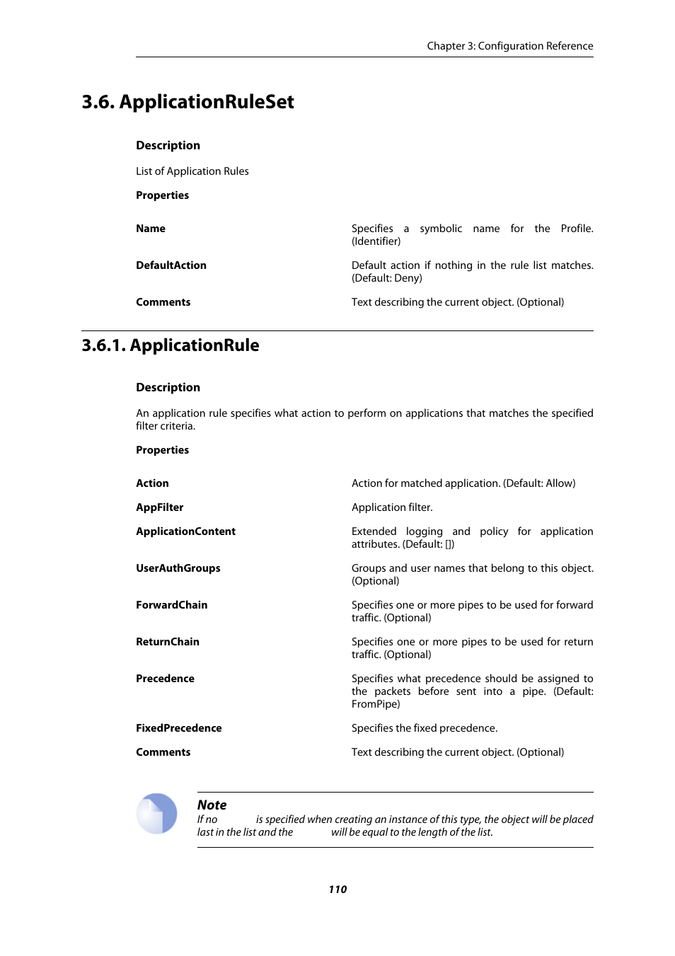 Applicationruleset, Applicationrule | Amer Networks E5 CLI User Manual | Page 110 / 290