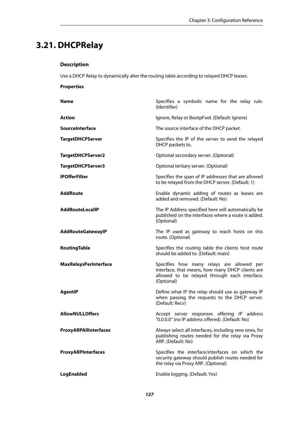 Dhcprelay | Amer Networks E5 CLI User Manual | Page 127 / 290