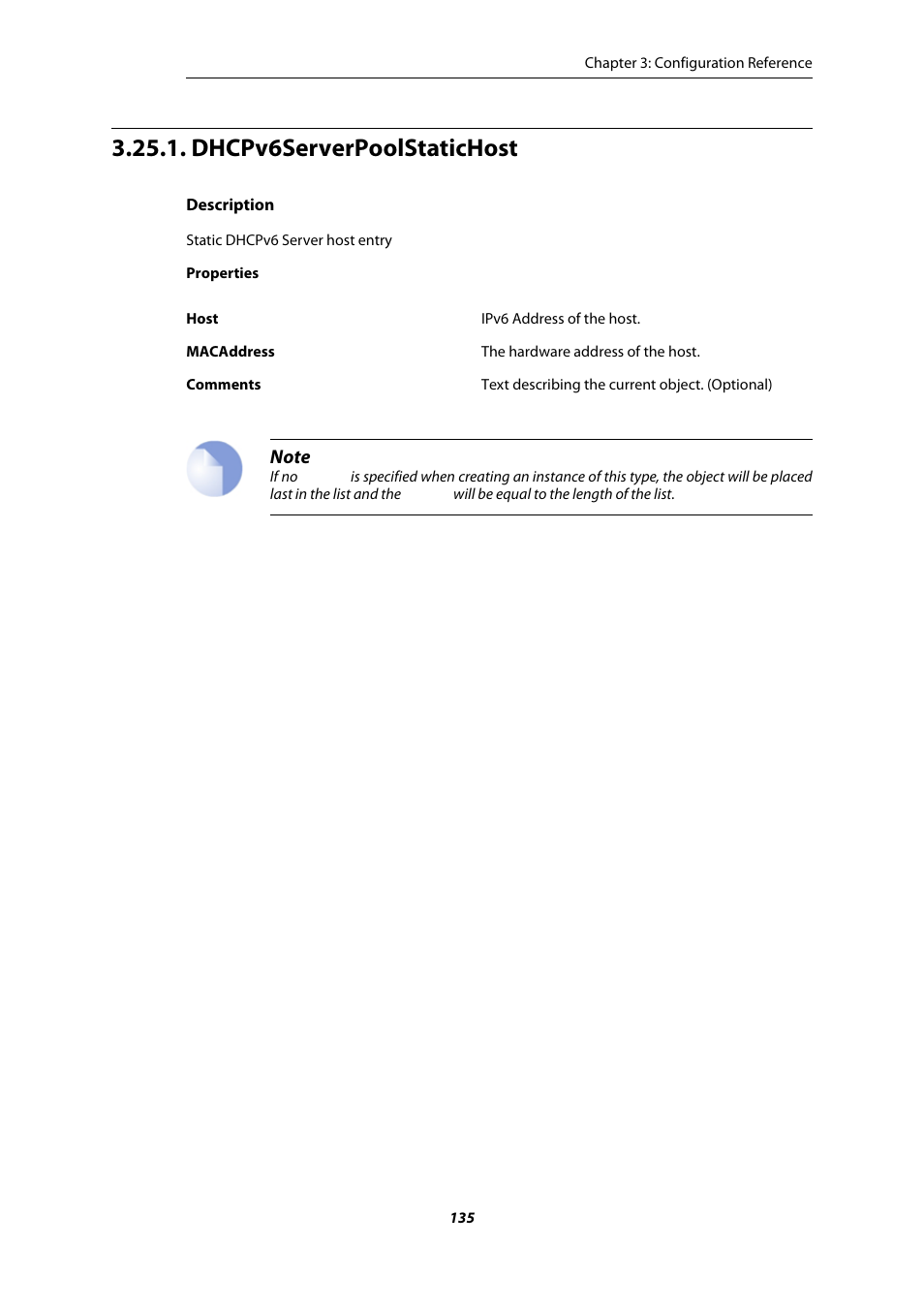 Dhcpv6serverpoolstatichost | Amer Networks E5 CLI User Manual | Page 135 / 290