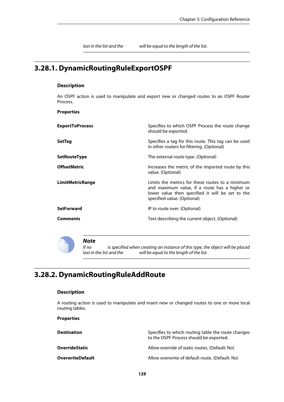 Dynamicroutingruleexportospf, Dynamicroutingruleaddroute | Amer Networks E5 CLI User Manual | Page 139 / 290