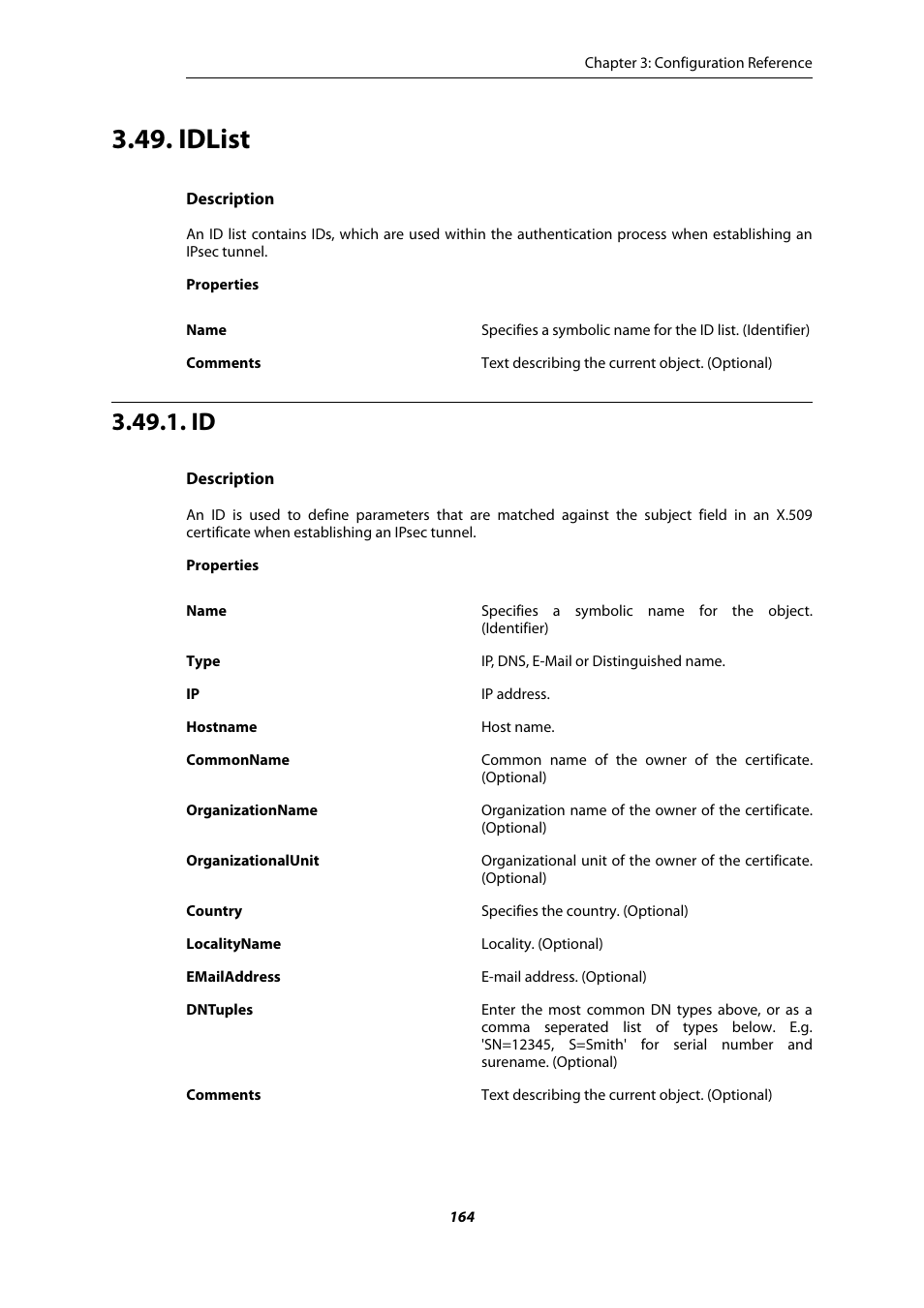 Idlist | Amer Networks E5 CLI User Manual | Page 164 / 290