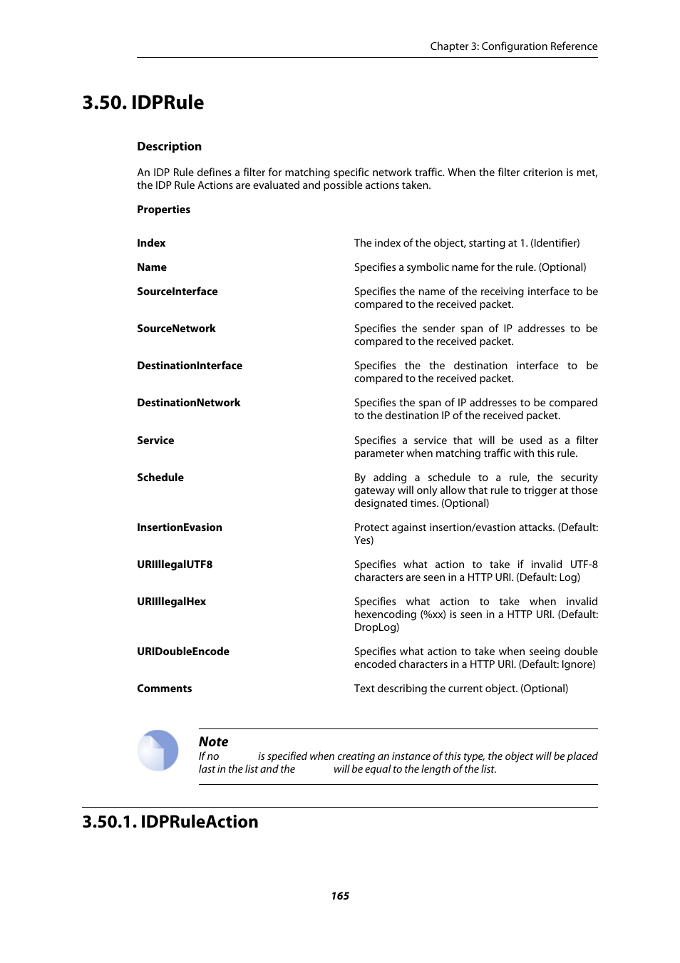Idprule, Idpruleaction | Amer Networks E5 CLI User Manual | Page 165 / 290
