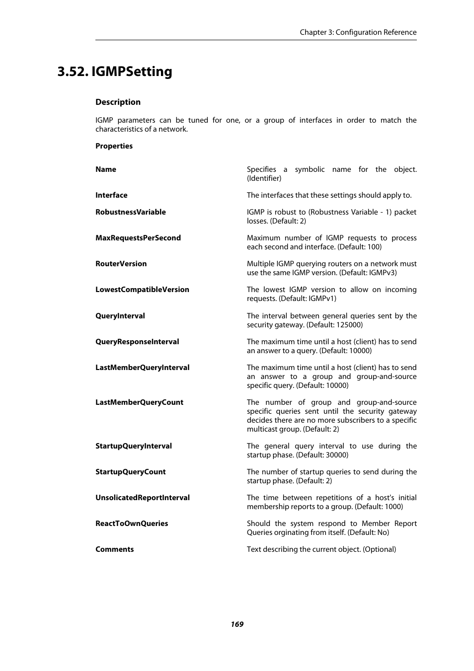 Igmpsetting | Amer Networks E5 CLI User Manual | Page 169 / 290