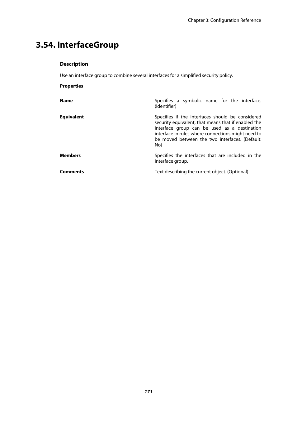 Interfacegroup | Amer Networks E5 CLI User Manual | Page 171 / 290