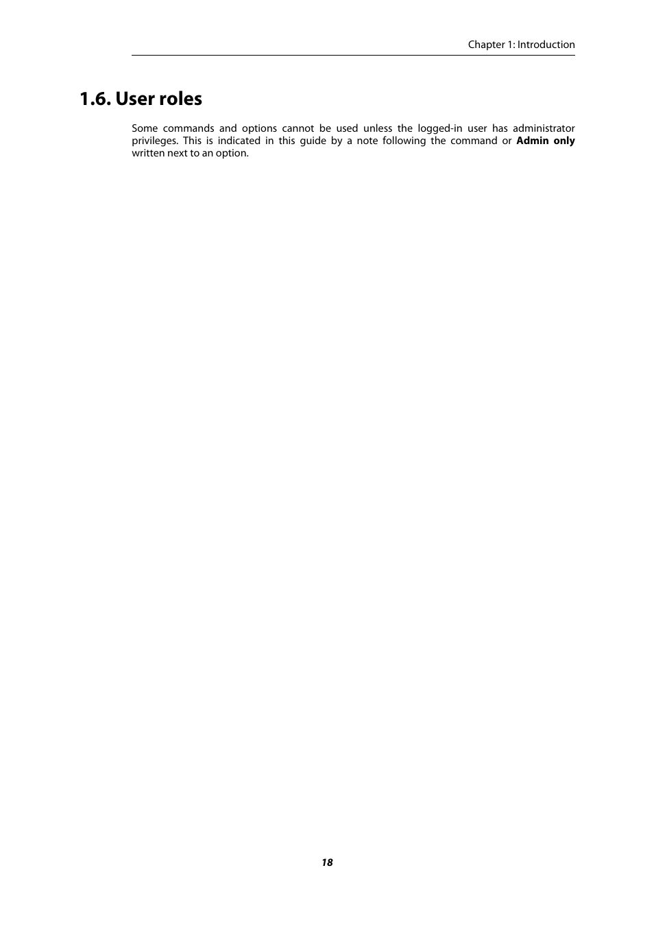 User roles | Amer Networks E5 CLI User Manual | Page 18 / 290