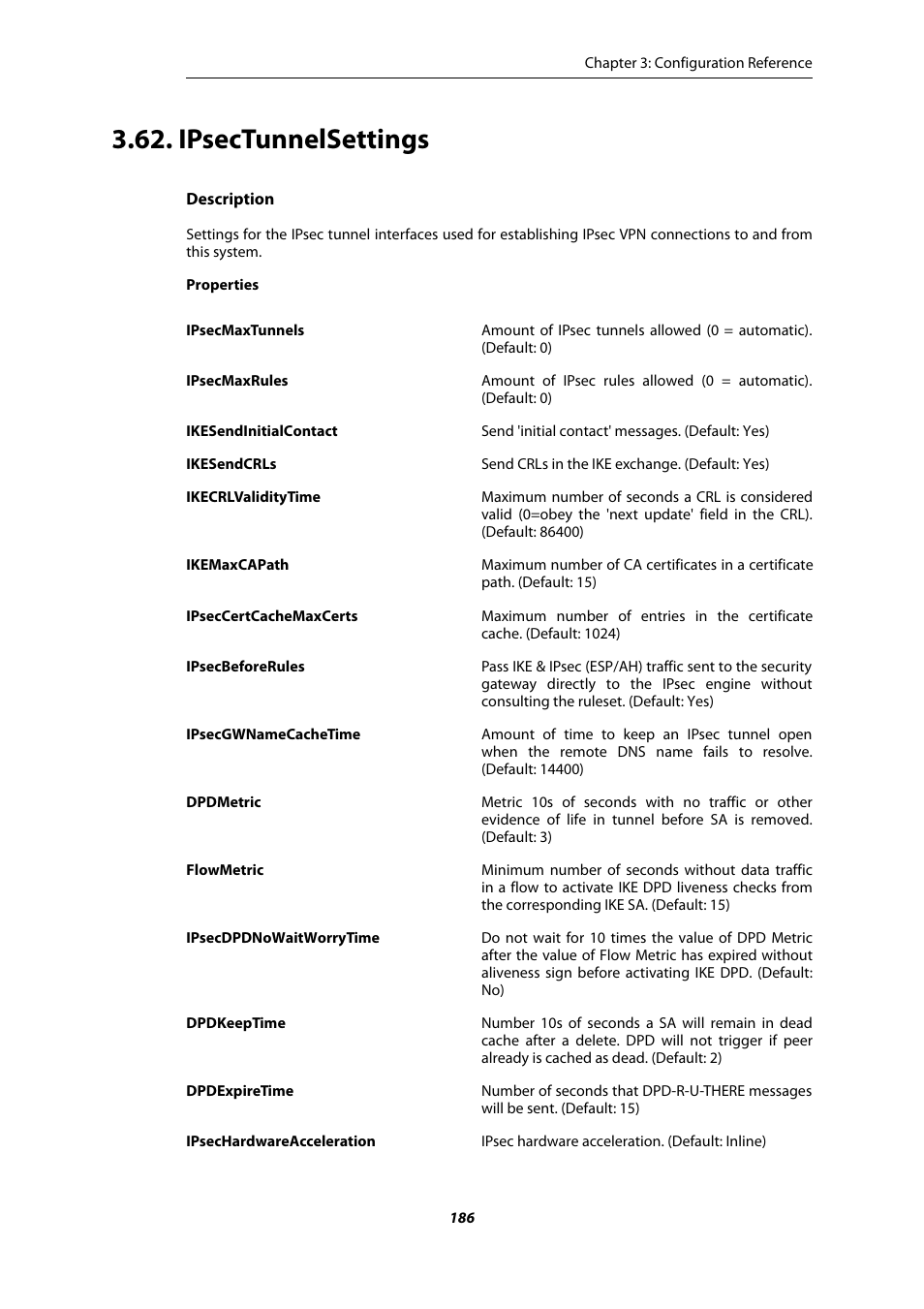 Ipsectunnelsettings | Amer Networks E5 CLI User Manual | Page 186 / 290