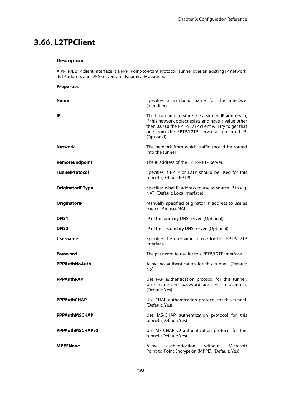 L2tpclient | Amer Networks E5 CLI User Manual | Page 193 / 290