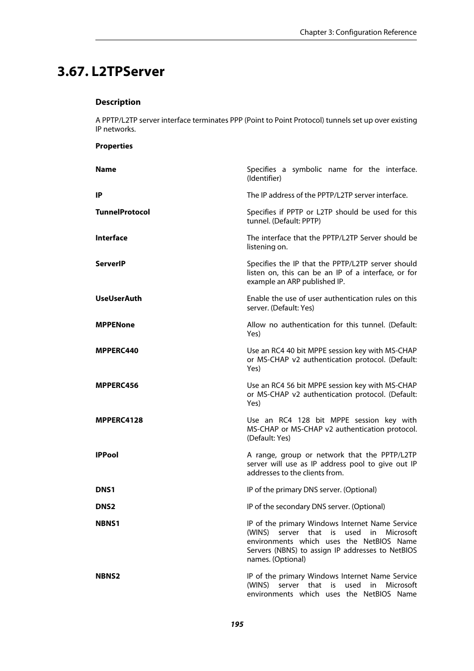 L2tpserver | Amer Networks E5 CLI User Manual | Page 195 / 290