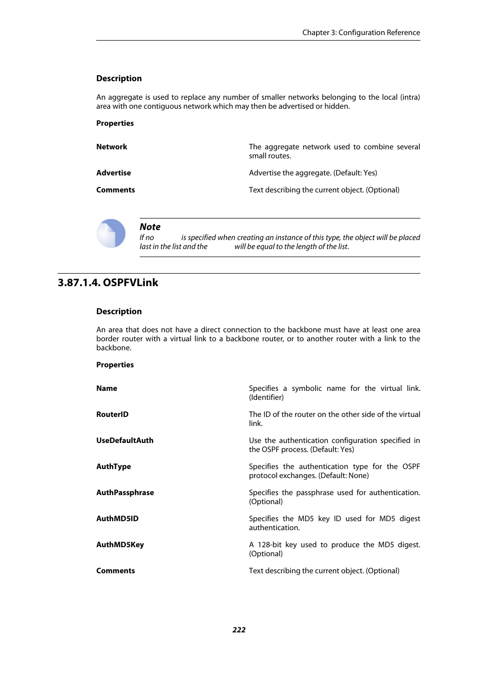 Ospfvlink | Amer Networks E5 CLI User Manual | Page 222 / 290