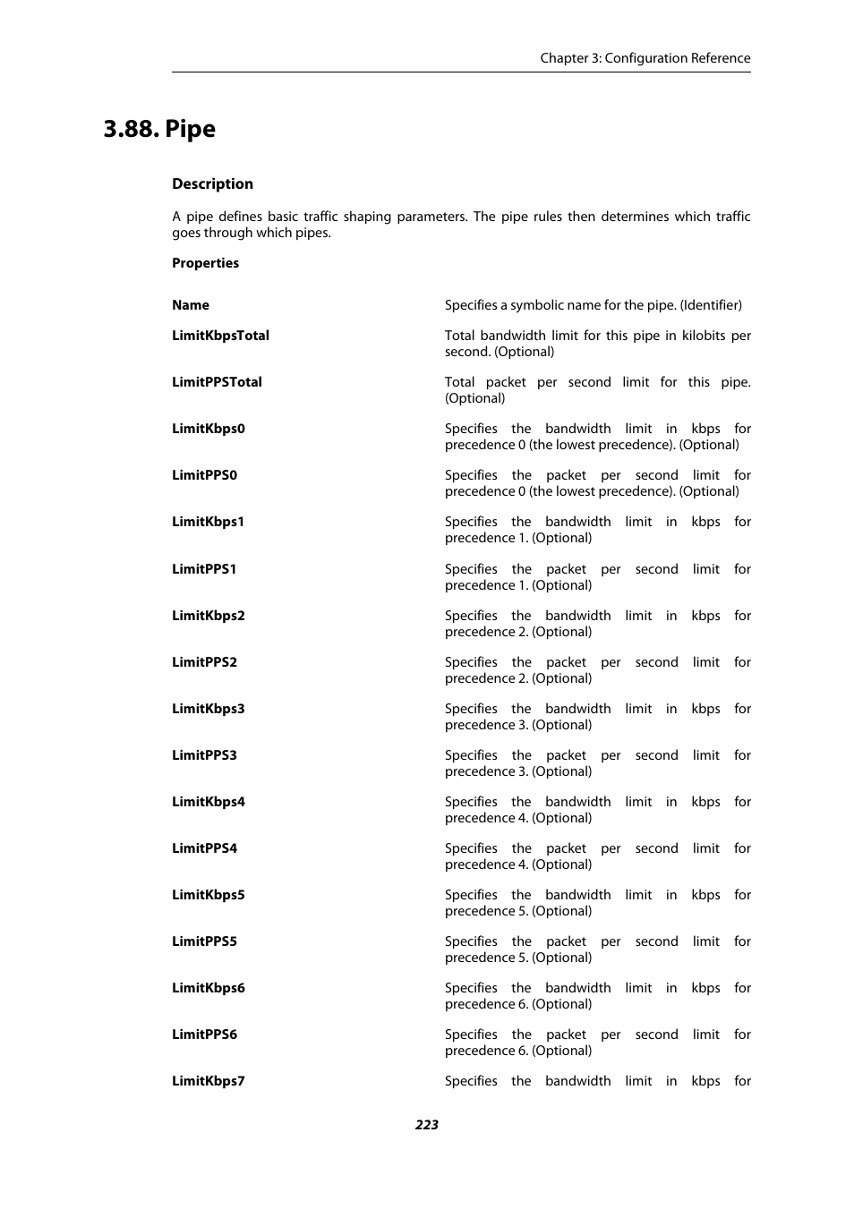 Pipe | Amer Networks E5 CLI User Manual | Page 223 / 290