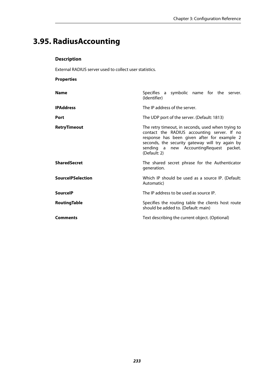 Radiusaccounting | Amer Networks E5 CLI User Manual | Page 233 / 290