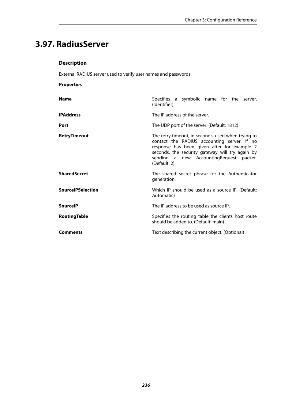 Radiusserver | Amer Networks E5 CLI User Manual | Page 236 / 290