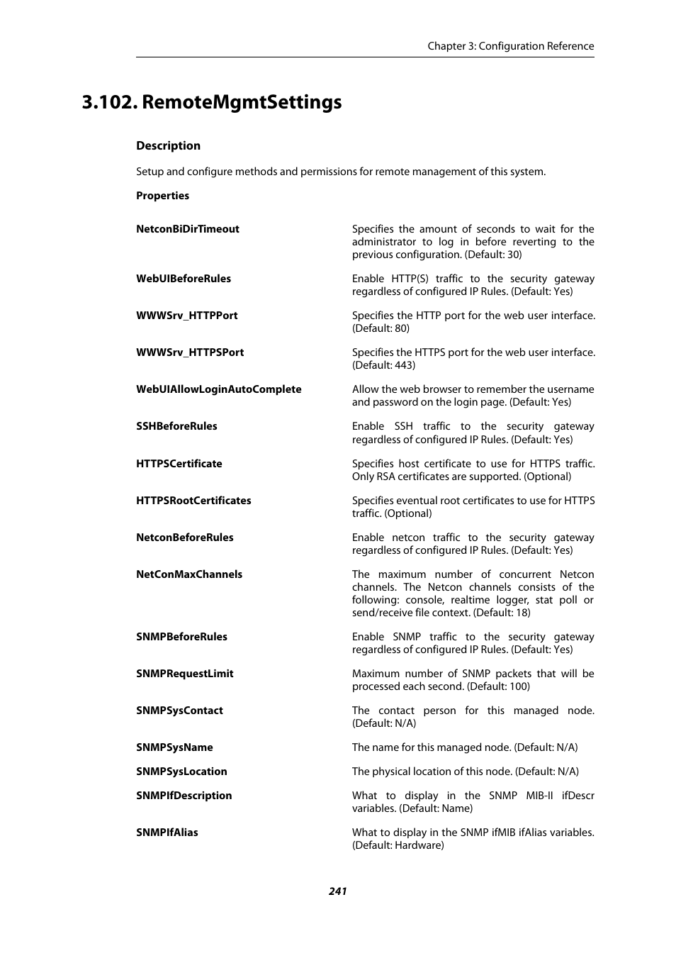 Remotemgmtsettings | Amer Networks E5 CLI User Manual | Page 241 / 290