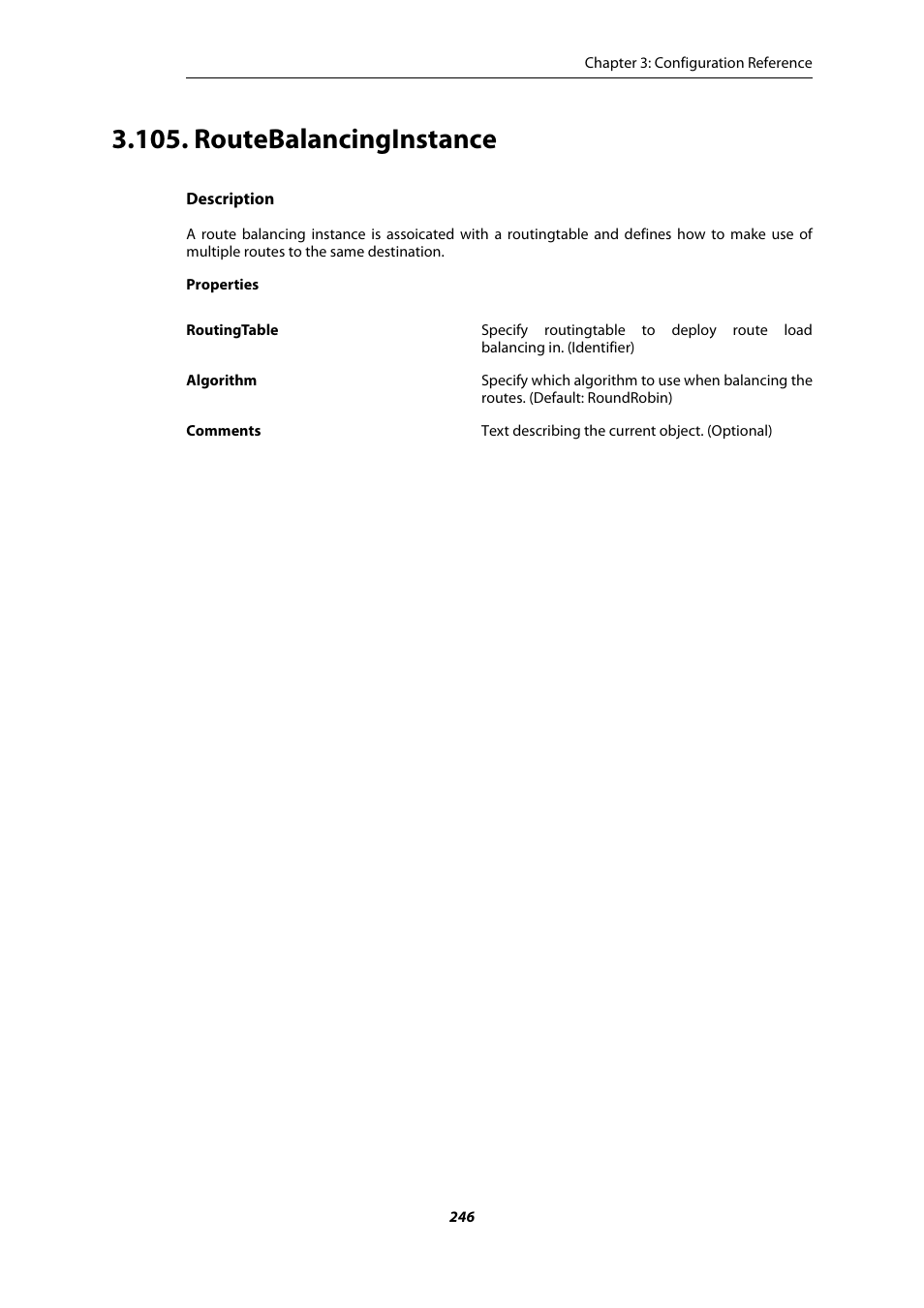 Routebalancinginstance | Amer Networks E5 CLI User Manual | Page 246 / 290