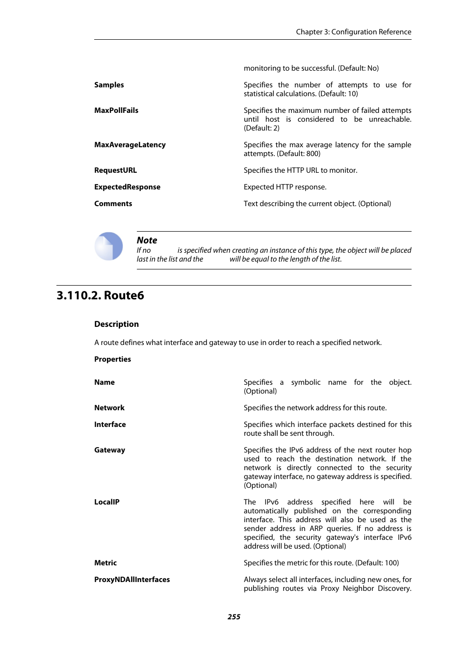 Route6 | Amer Networks E5 CLI User Manual | Page 255 / 290