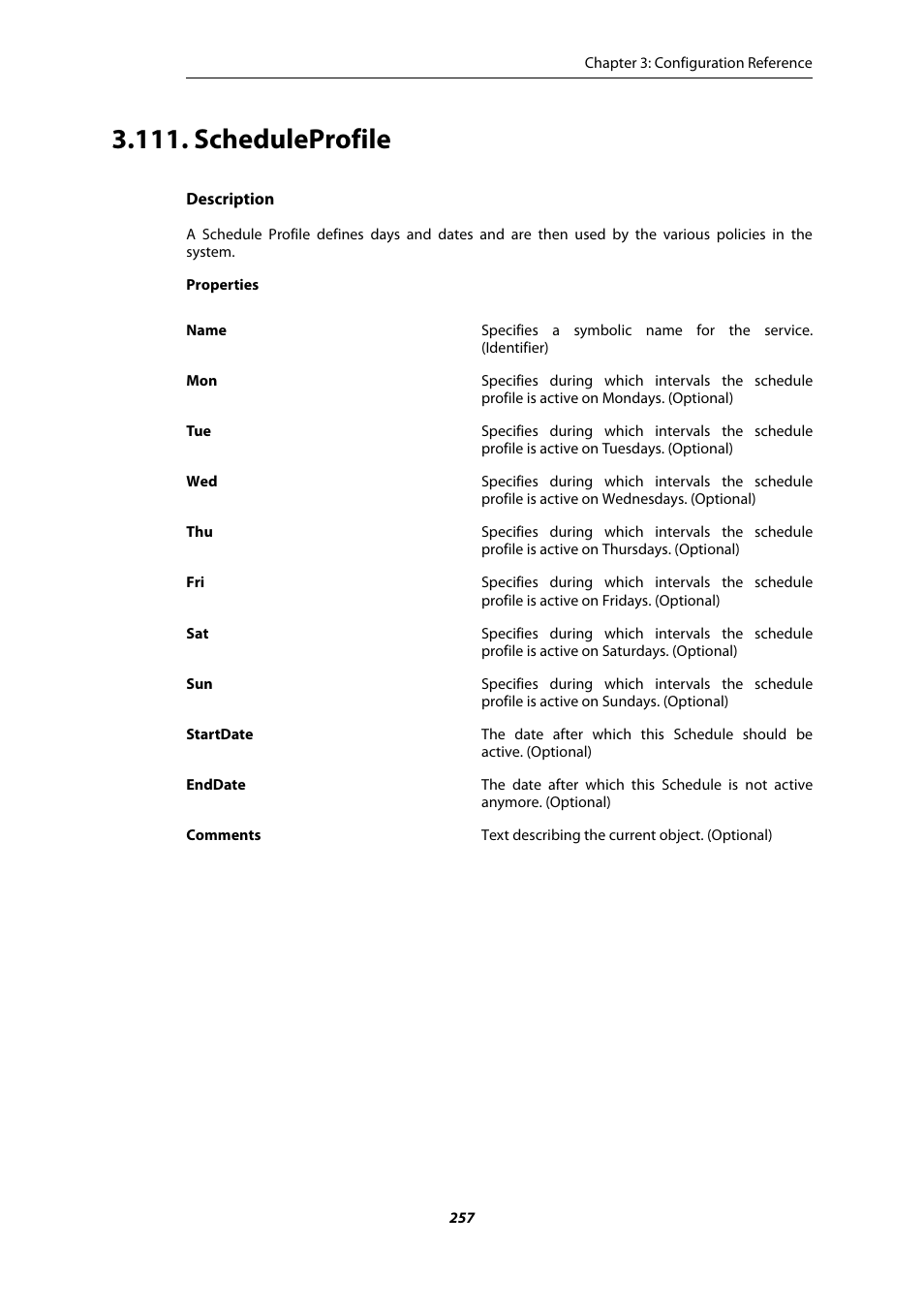 Scheduleprofile | Amer Networks E5 CLI User Manual | Page 257 / 290