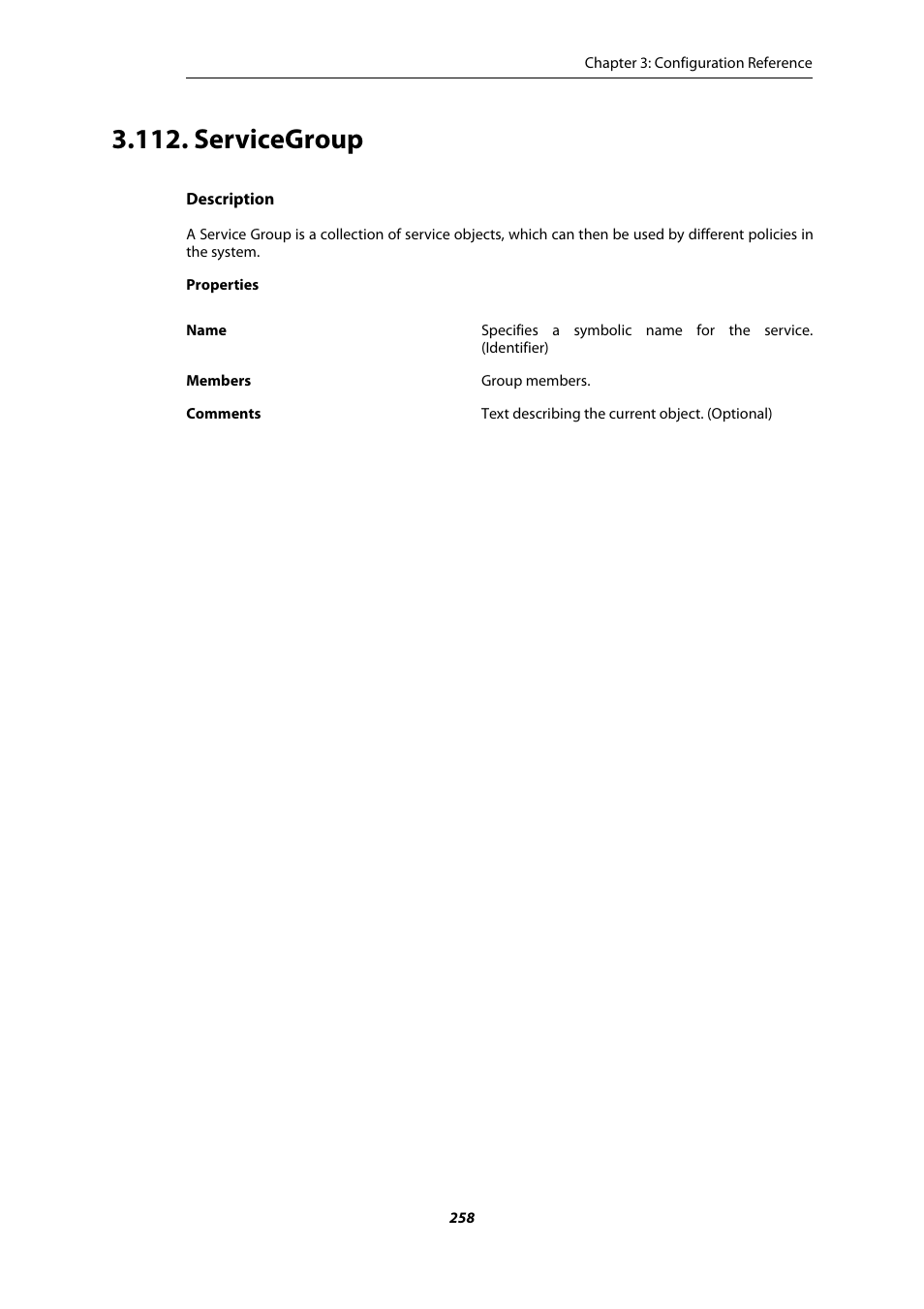 Servicegroup | Amer Networks E5 CLI User Manual | Page 258 / 290