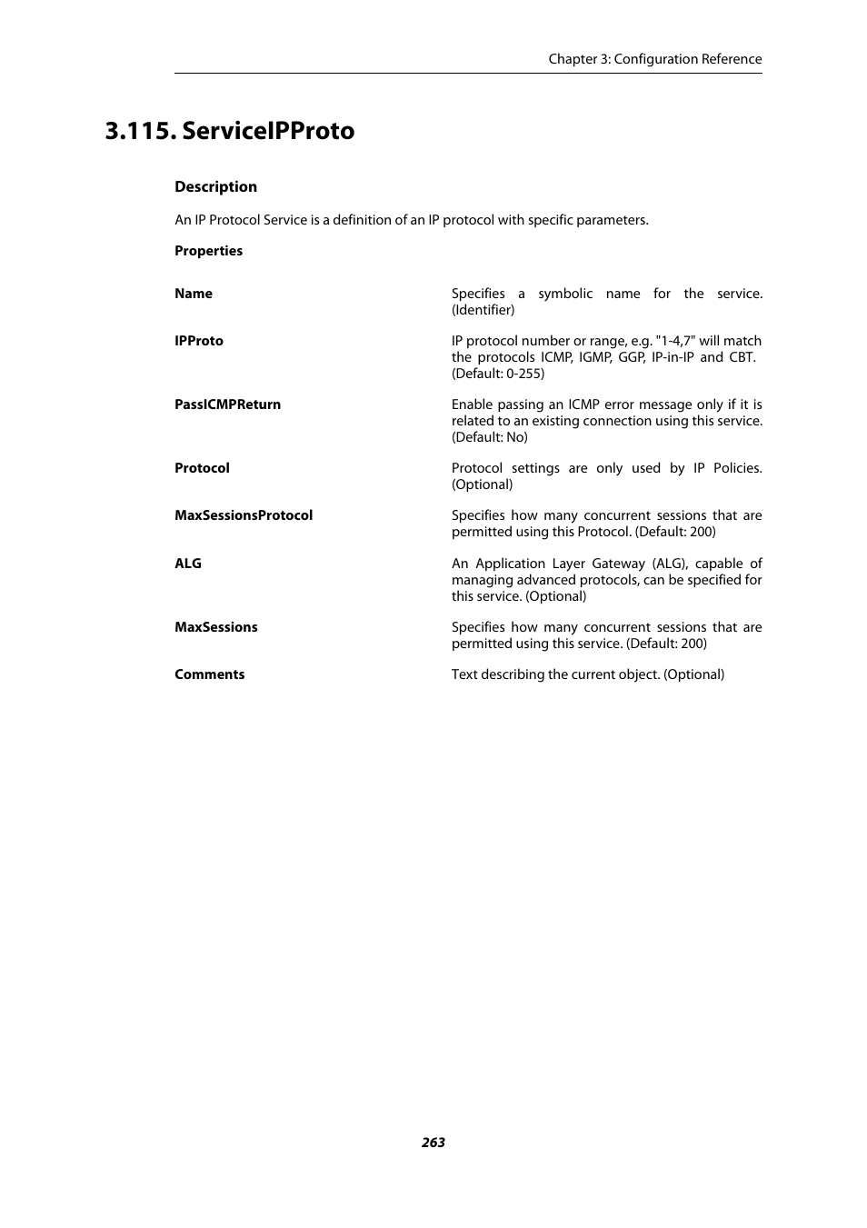 Serviceipproto | Amer Networks E5 CLI User Manual | Page 263 / 290