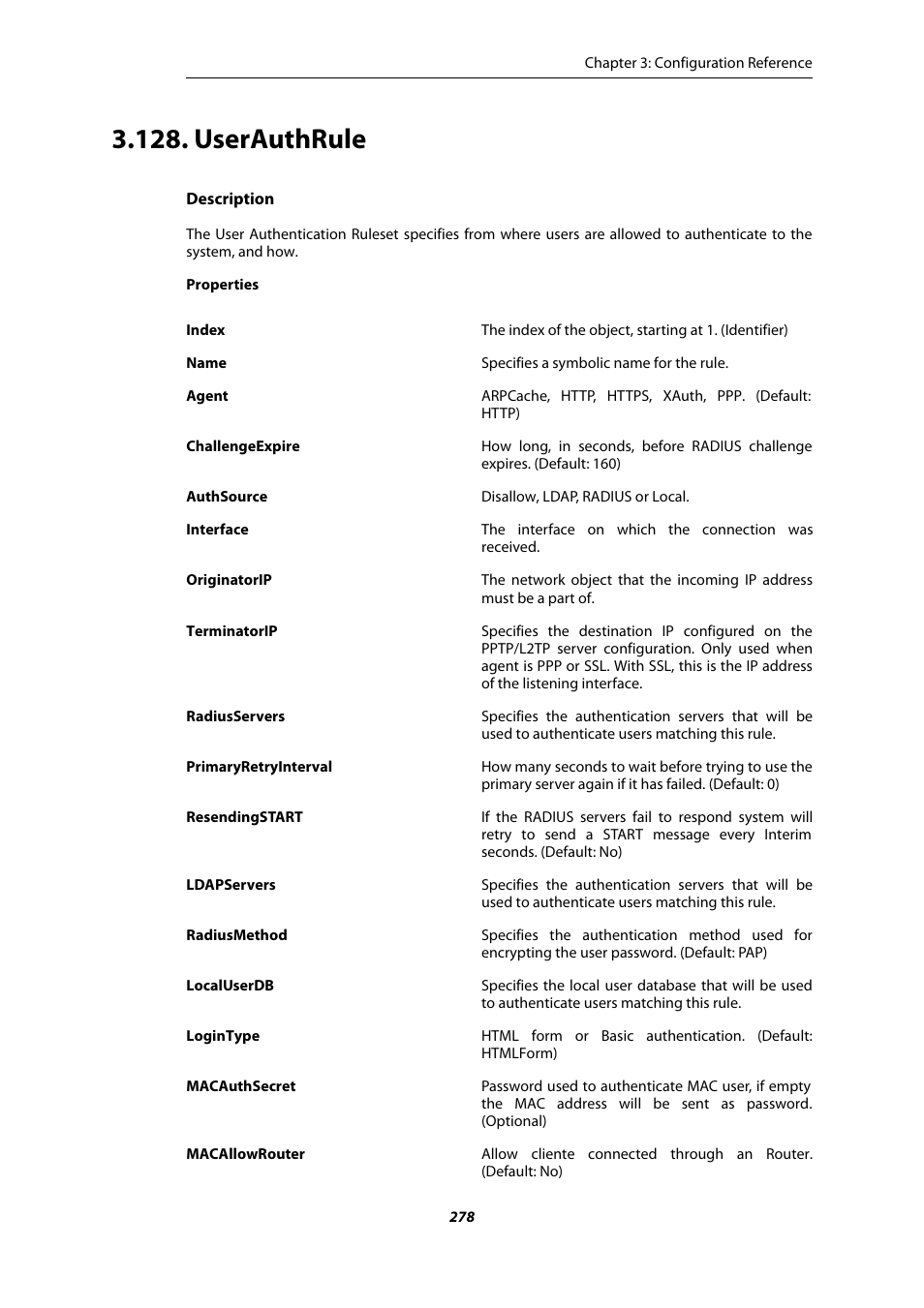 Userauthrule | Amer Networks E5 CLI User Manual | Page 278 / 290
