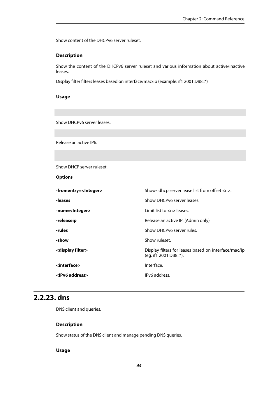 Amer Networks E5 CLI User Manual | Page 44 / 290