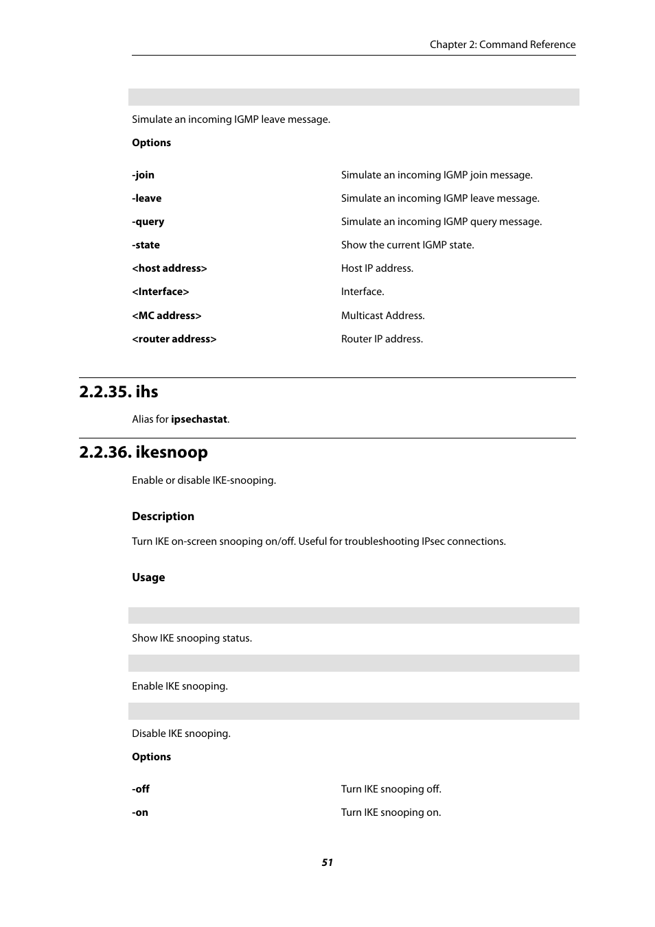 Ikesnoop | Amer Networks E5 CLI User Manual | Page 51 / 290