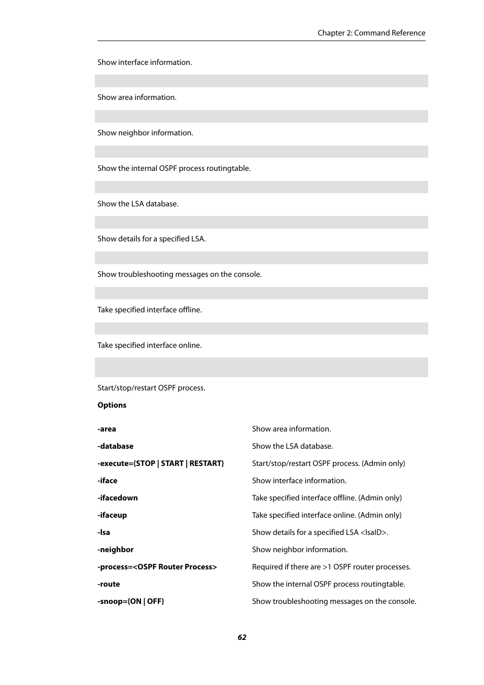 Amer Networks E5 CLI User Manual | Page 62 / 290