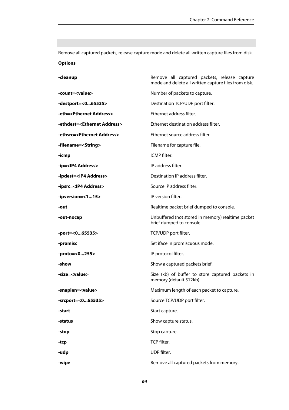 Amer Networks E5 CLI User Manual | Page 64 / 290