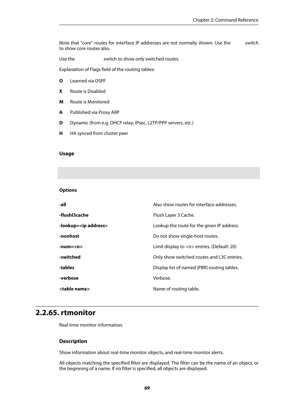 Rtmonitor | Amer Networks E5 CLI User Manual | Page 69 / 290
