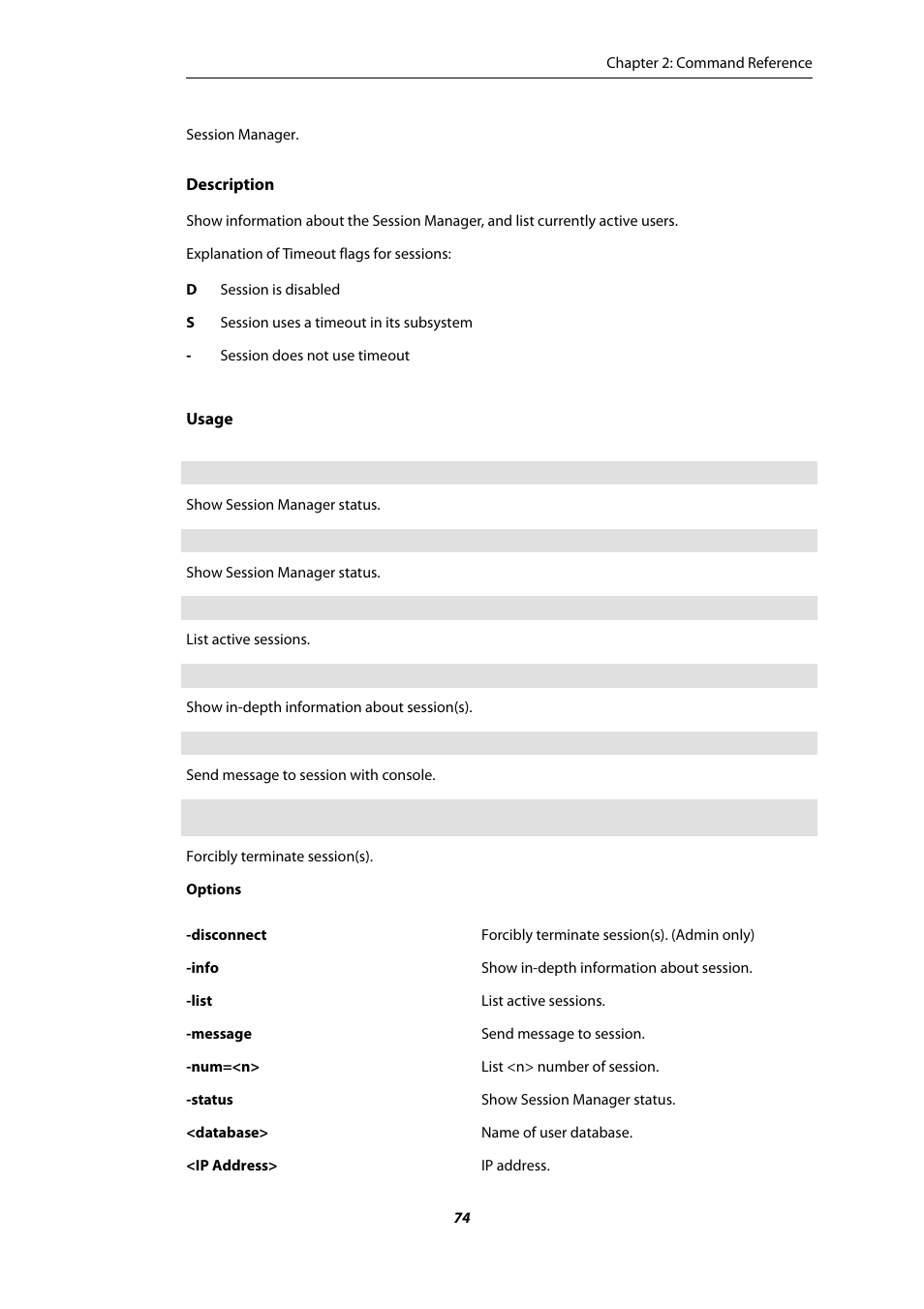Amer Networks E5 CLI User Manual | Page 74 / 290