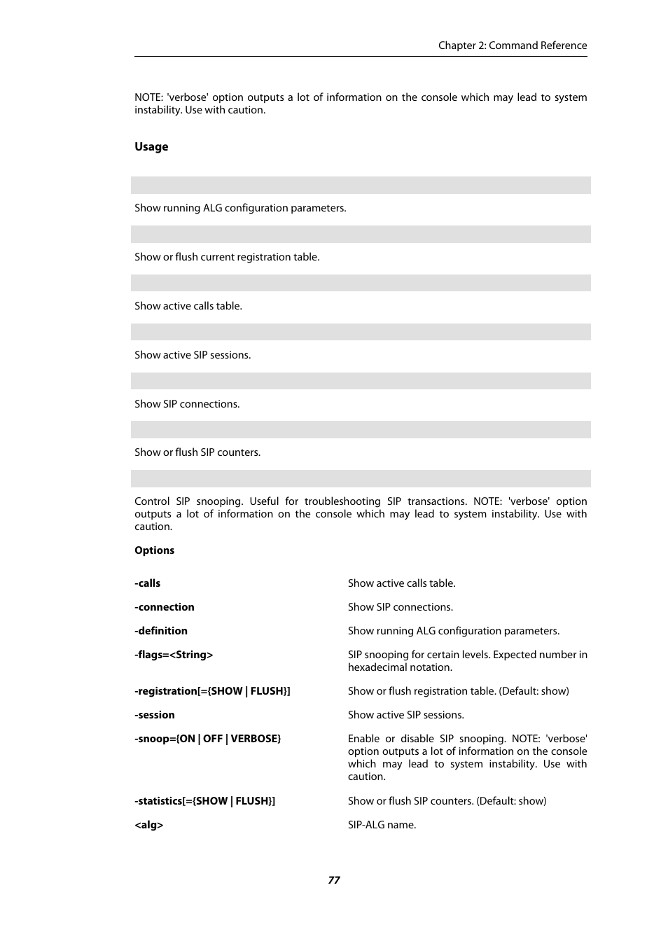 Amer Networks E5 CLI User Manual | Page 77 / 290
