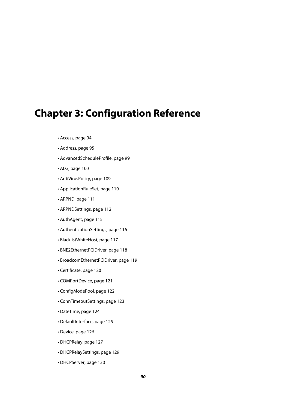 Chapter 3: configuration reference, Configuration reference | Amer Networks E5 CLI User Manual | Page 90 / 290