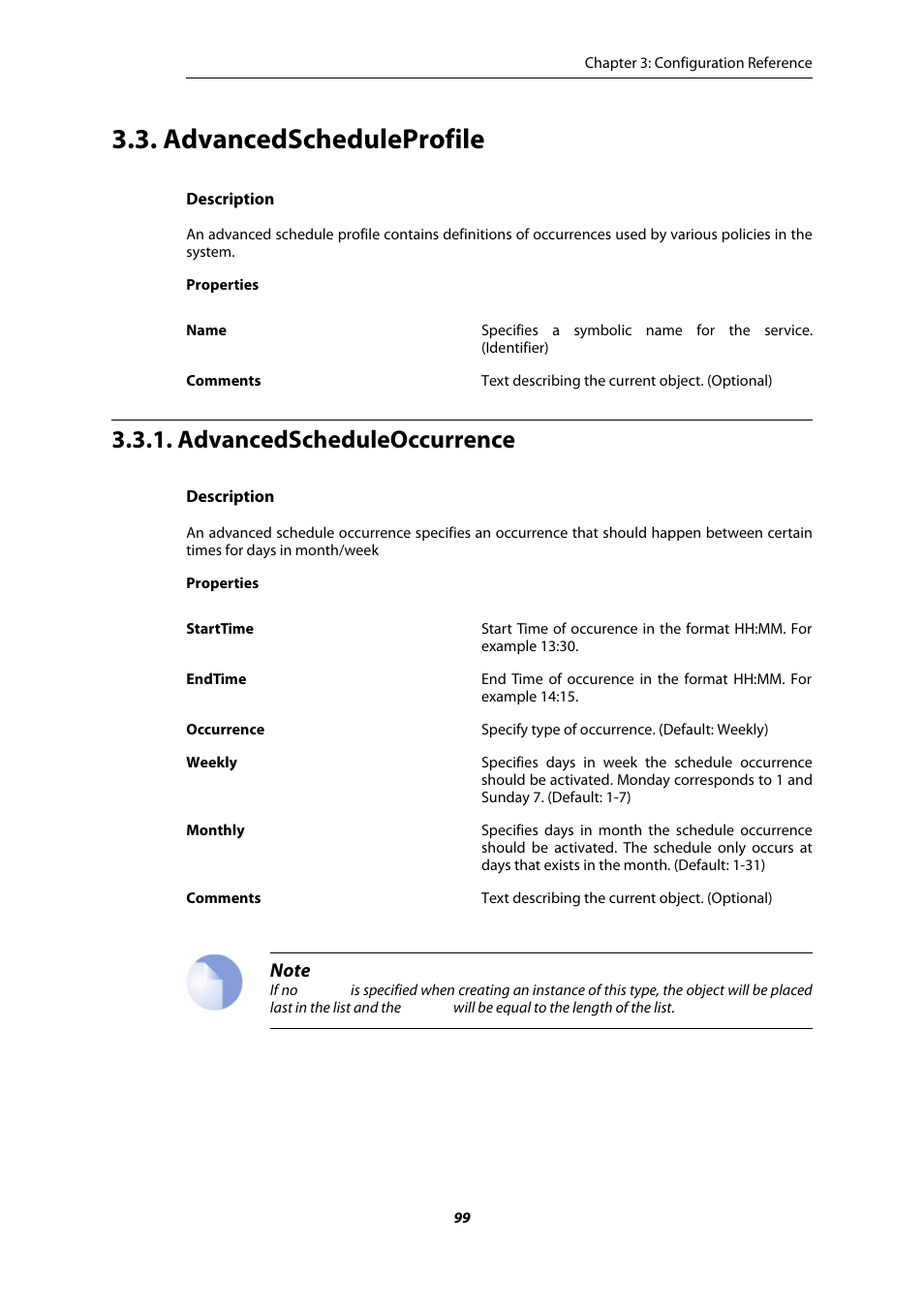 Advancedscheduleprofile, Advancedscheduleoccurrence | Amer Networks E5 CLI User Manual | Page 99 / 290
