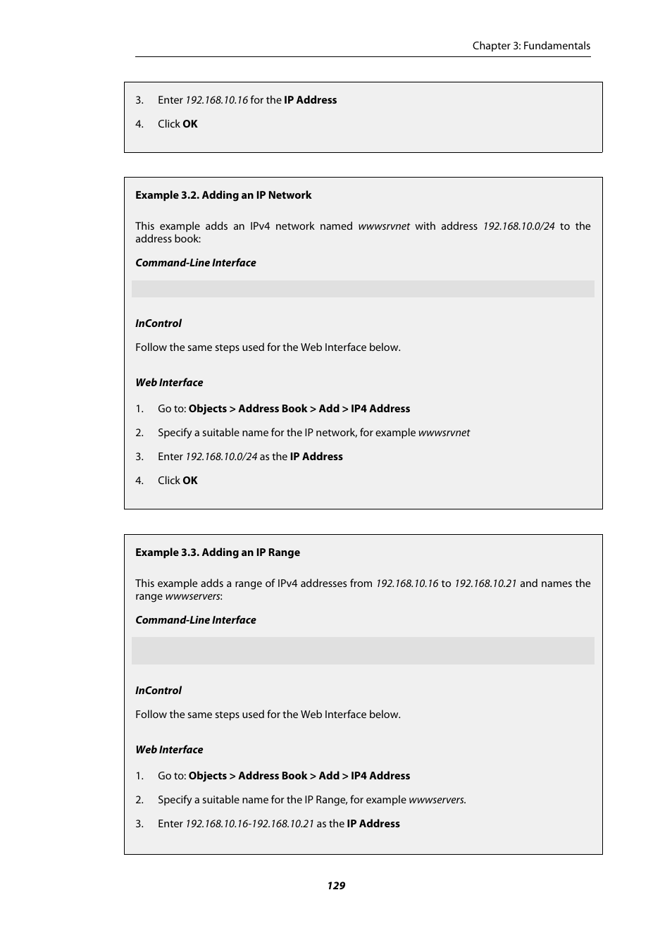 Adding an ip network, Adding an ip range | Amer Networks E5Web GUI User Manual | Page 129 / 777