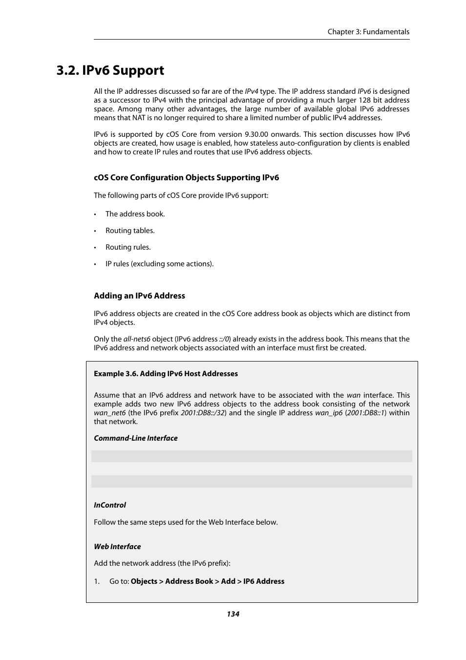 Ipv6 support, Adding ipv6 host addresses, Section 3.2, “ipv6 support | Amer Networks E5Web GUI User Manual | Page 134 / 777