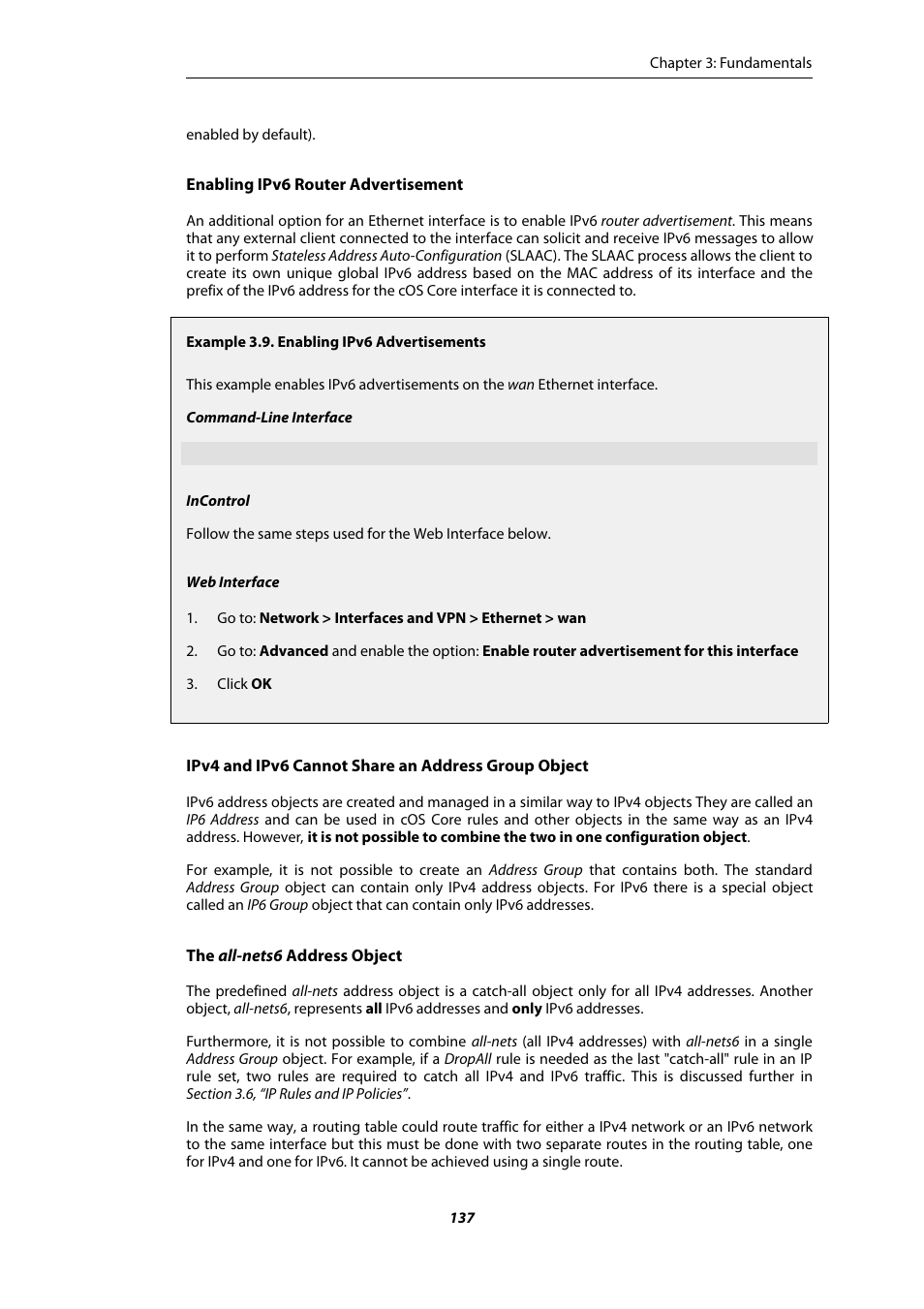 Enabling ipv6 advertisements | Amer Networks E5Web GUI User Manual | Page 137 / 777