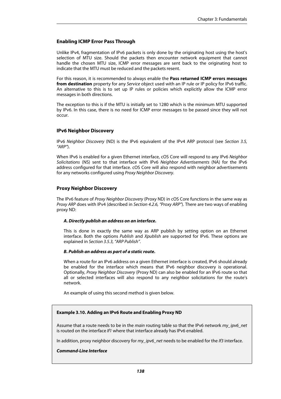 Adding an ipv6 route and enabling proxy nd | Amer Networks E5Web GUI User Manual | Page 138 / 777
