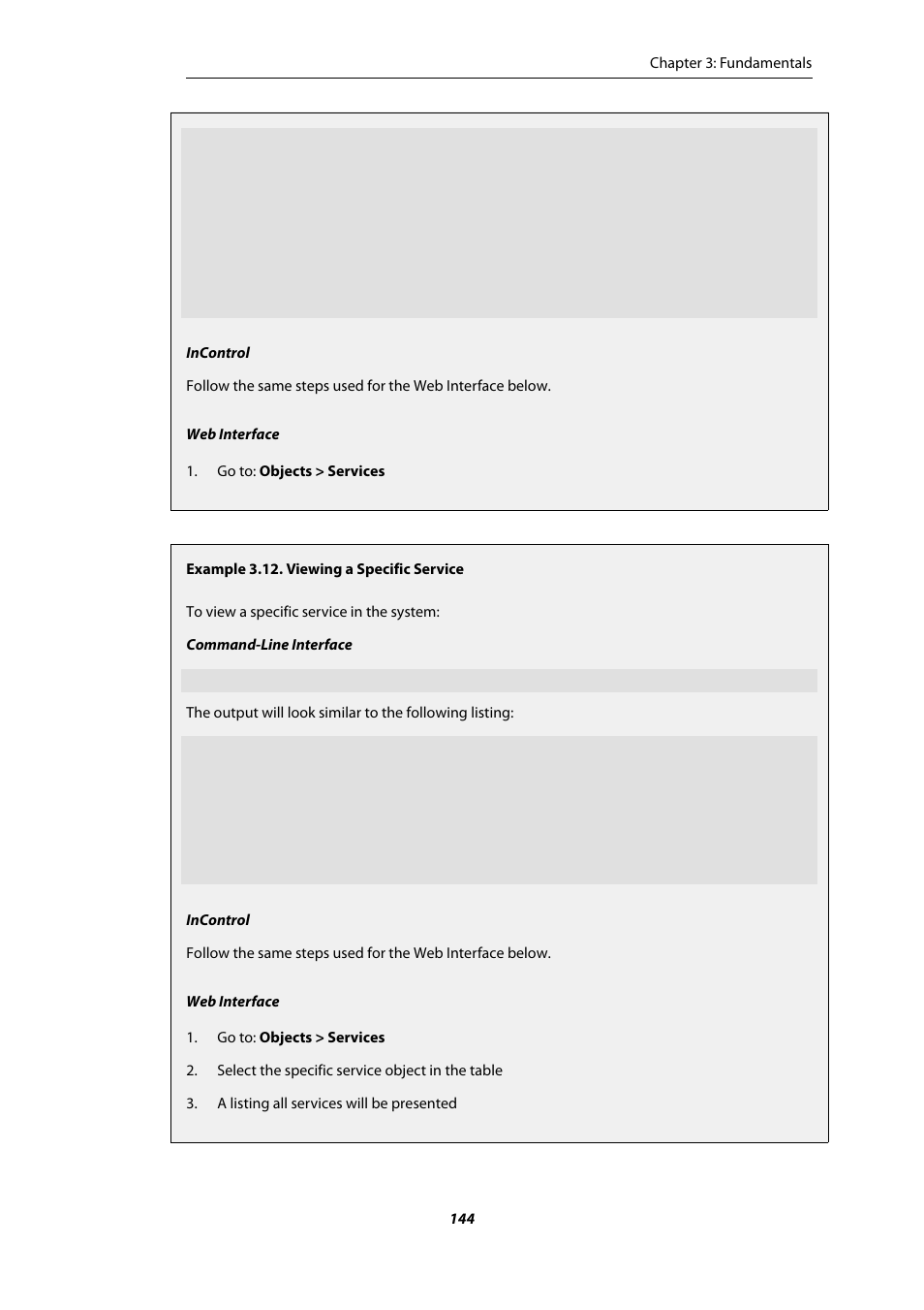 Viewing a specific service | Amer Networks E5Web GUI User Manual | Page 144 / 777