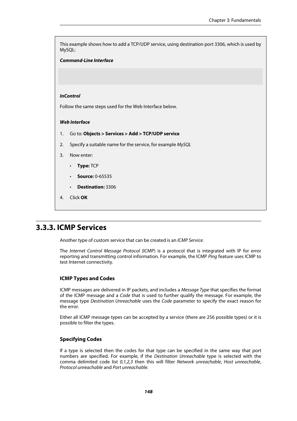 Icmp services | Amer Networks E5Web GUI User Manual | Page 148 / 777