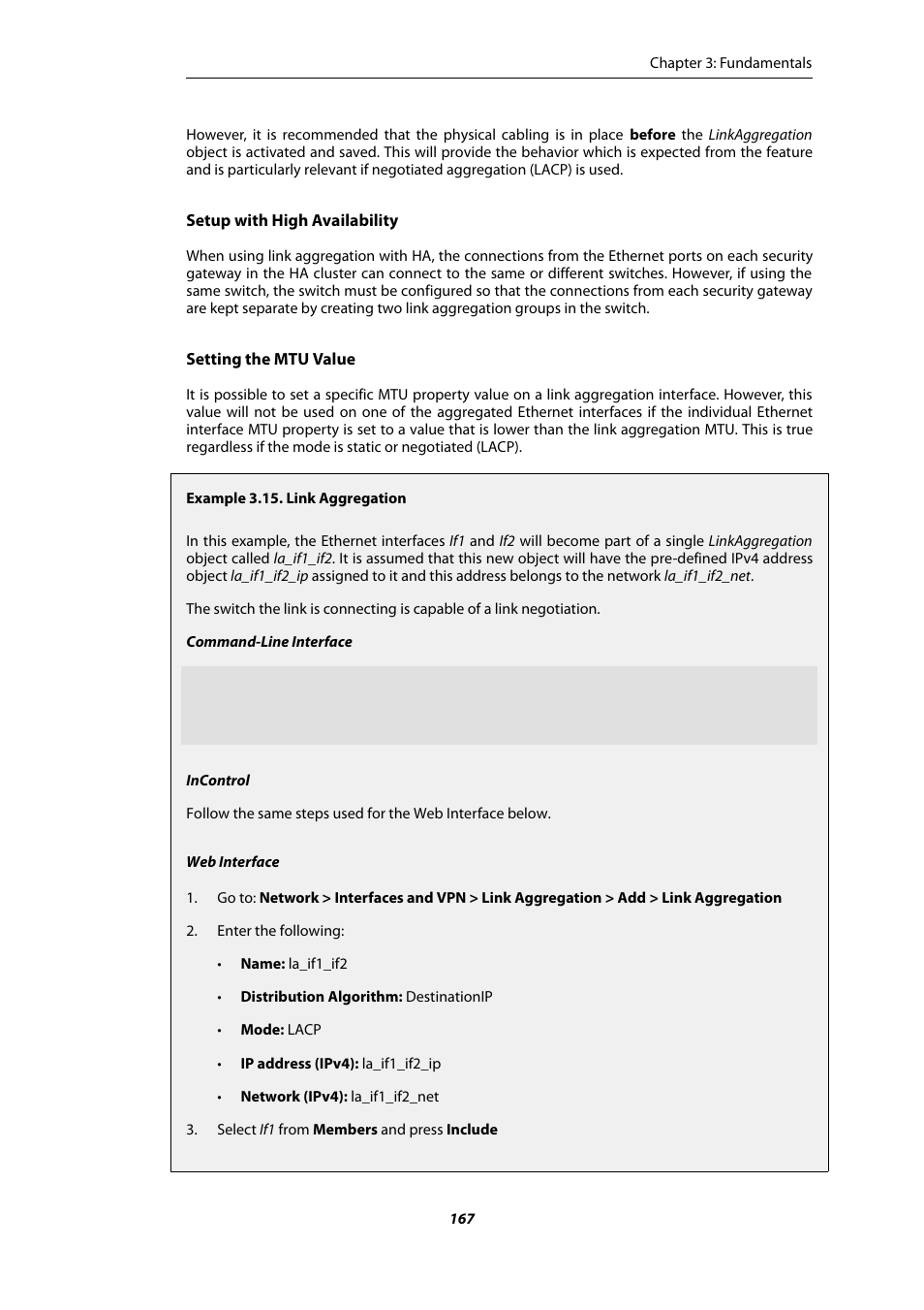 Link aggregation | Amer Networks E5Web GUI User Manual | Page 167 / 777