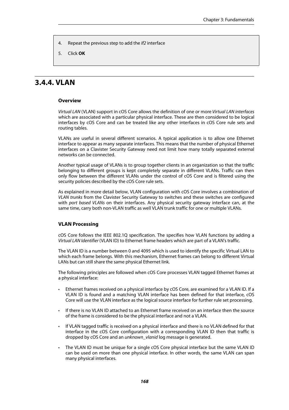 Vlan, Section 3.4.4, “vlan | Amer Networks E5Web GUI User Manual | Page 168 / 777