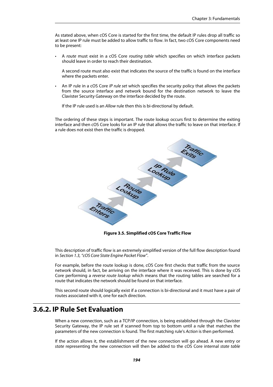 Ip rule set evaluation, Simplified cos core traffic flow | Amer Networks E5Web GUI User Manual | Page 194 / 777