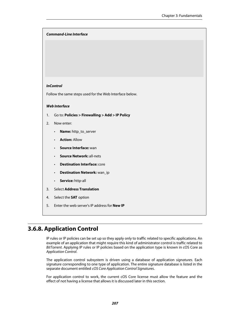 Application control, Tion 3.6.8, “application control | Amer Networks E5Web GUI User Manual | Page 207 / 777